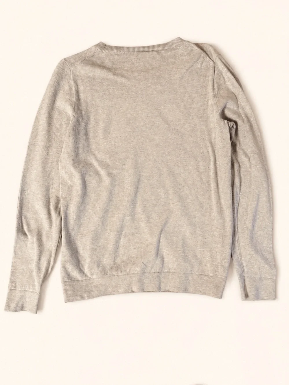 J. Crew Light Gray Crewneck Sweater with White Floral Appliqués
